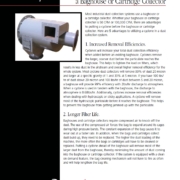 Aerodyne white paper cover titled “Top 5 Reasons to Use a Cyclone Before a Baghouse or Cartridge Collector” featuring an image of a grey industrial cyclone dust collector. Aerodyne white paper cover titled "Top 5 Reasons to Use a Cyclone Before a Baghouse or Cartridge Collector" featuring an image of a grey industrial cyclone dust collector.